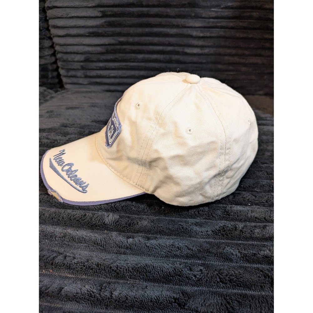 Sun Products New Orleans Bourbon St Hat Tan Blue Distressed Baseball Cap Adult - Picture 4 of 8
